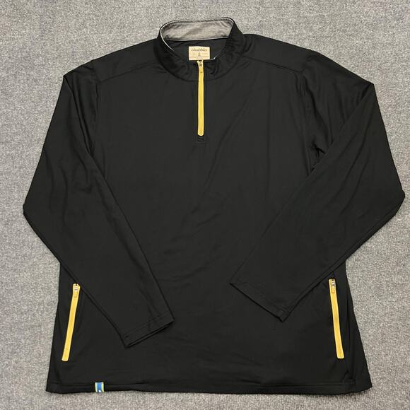 Chubbies Pullover Mens XL Black Yellow Quarter Zip Long Sleeve Athletic Jacket - Picture 1 of 9